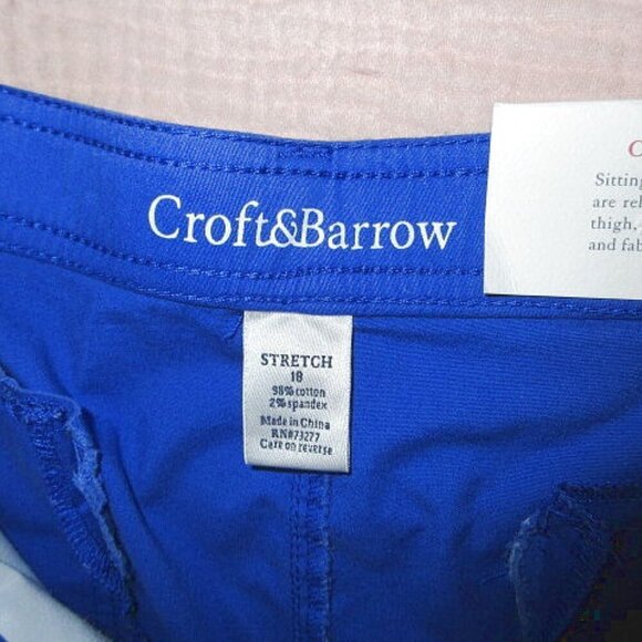 Croft & Barrow Bermuda Shorts Womens Size 18 Belted Stretch Secretly Slimming - Picture 5 of 11